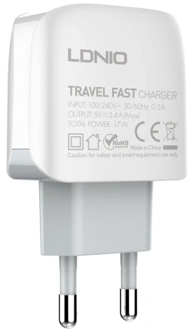 Зарядное устройство сетевое LDNIO A3312 17W USB 3+ Кабель Micro USB LD_B4560* - фото в интернет-магазине Арктика