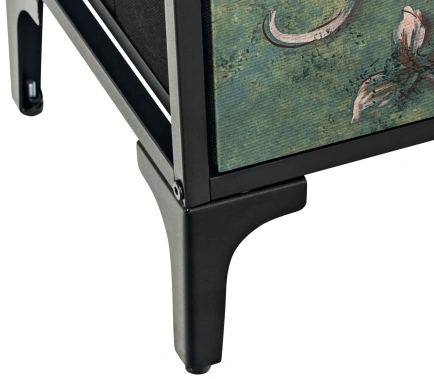 Комод "Лунет" 9 ящиков (черный/мульти зеленый) - Импэкс - фото в интернет-магазине Арктика