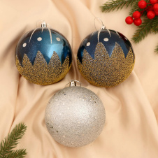 Набор шаров пластик d-10 см, 3 шт "Искра" микс 6536938 - Сима-ленд - каталог товаров магазина Арктика