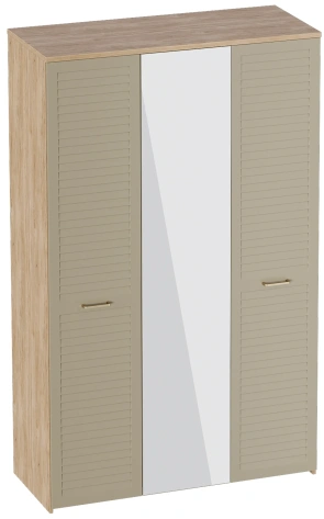 Спальня "Гавана" шкаф 3-х дверн (дуб натуральный светлый/светло-серый софт) - Мебельград - фото в интернет-магазине Арктика