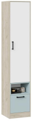 Детская "Оливер" шкаф комбинированный (дуб крафт серый/белый/серо-голубой) - Три Я - каталог товаров магазина Арктика