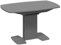 Стол обеденный "Хилтон" (столешница тип 2 + подстолье/Графит матовый/Стекло матовое серое) - Три Я - каталог товаров магазина Арктика