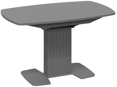 Стол обеденный "Хилтон" (столешница тип 2 + подстолье/Графит матовый/Стекло матовое серое) - Три Я - фото в интернет-магазине Арктика