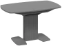 Стол обеденный "Хилтон" (столешница тип 2 + подстолье/Графит матовый/Стекло матовое серое) - Три Я
