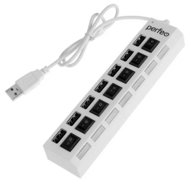 Концентратор USB 2.0 Perfeo (PF_C3224) (PF-H033) белый - фото в интернет-магазине Арктика