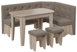 Кухонный угол "Барселона" (Дуб Сонома трюфель/Микровелюр Duna Stone) - Три Я - каталог товаров магазина Арктика