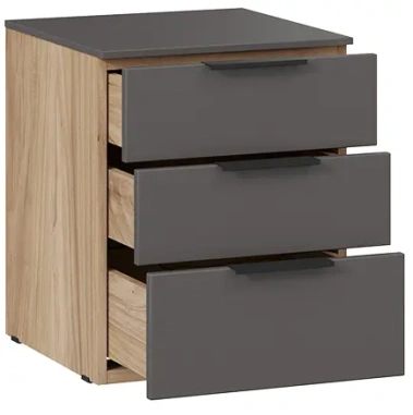 Спальня "Порто" ТД-393.03.01 тумба прикроватная (Яблоня Беллуно/Графит софт) - Три Я - фото в интернет-магазине Арктика