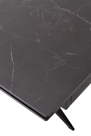 Стол обеденный FORIO DF082-1T (MATT BLACK MARBLE/ BLACK) - М-Сити - фото в интернет-магазине Арктика