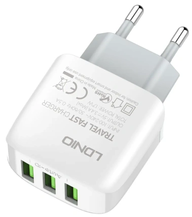 Зарядное устройство сетевое LDNIO A3312 17W USB 3+ Кабель Micro USB LD_B4560* - фото в интернет-магазине Арктика