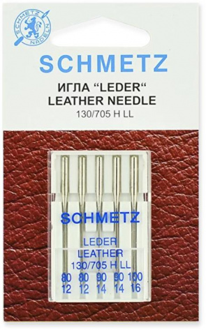 Иглы Schmetz для кожи 130/705H LL № 80(2),90(2),100, 5 шт. - фото в интернет-магазине Арктика