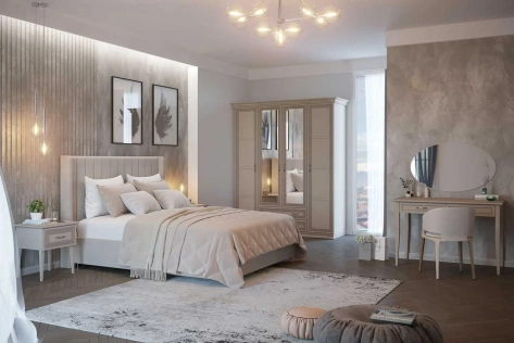 Кровать "Аделия" 811.28 кровать 180*200 с мех (Simpl 29/кашемир серый/ОД05) - Ангстрем - фото в интернет-магазине Арктика