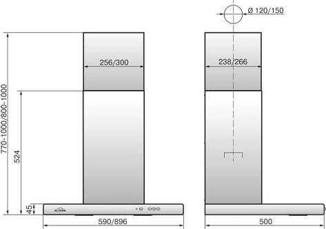 Вытяжка Elikor Квадра 60П-430-К3Д антрацит - фото в интернет-магазине Арктика