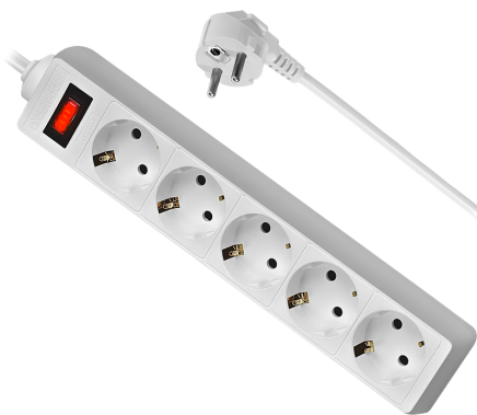 Сетевой фильтр Defender 5p ES / 3.0 м (белый) - фото в интернет-магазине Арктика