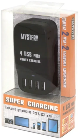 Зарядное устройство сетевое Mystery MDC-4U/7 5W - фото в интернет-магазине Арктика