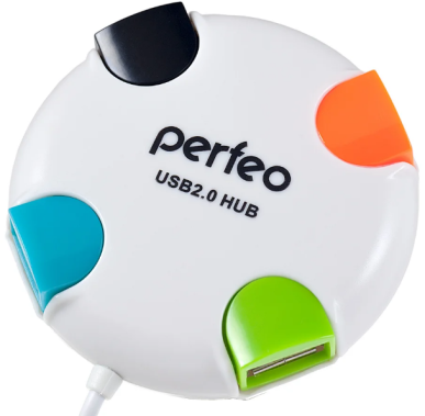 Концентратор USB 2.0 Perfeo (PF_4284) (PF-VI-H020) белый - фото в интернет-магазине Арктика