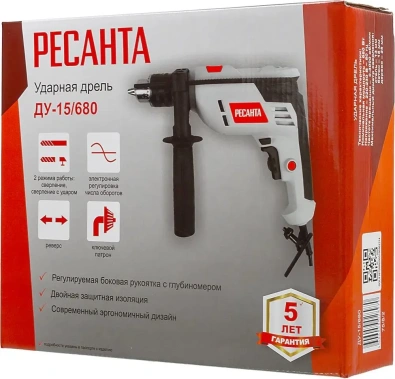 Дрель ударная Ресанта ДУ-15/680 - фото в интернет-магазине Арктика