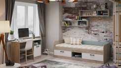 Детская "Оливер" (дуб крафт серый/белый/серо-голубой) - Три Я - каталог товаров магазина Арктика