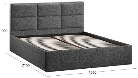 Спальня "Стелла" кровать 160*200 с мех Тип 1 (+ основание с ПМ ИП 462-02 исп.3/Экомех Barni Grey) - Три Я - фото в интернет-магазине Арктика