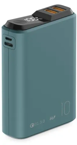 Аккумулятор внешний OLMIO QS-10, 10000mAh, Зеленый - фото в интернет-магазине Арктика