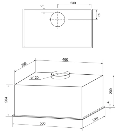 Вытяжка Krona ARVEN 500 BLACK PB V2 - фото в интернет-магазине Арктика