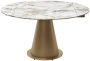 Стол обеденный TERAMO 135 (GLOSS GRAND JADE SOLID CERAMIC/ BRONZE) - М-Сити