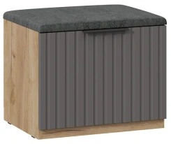 "Хилтон" тумба для обуви исп.2.1 (Дуб Крафт Золотой/Графит матовый) - Три Я - каталог товаров магазина Арктика