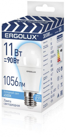 Лампа светодиодная Ergolux LED-A60-11w-E27-4K - фото в интернет-магазине Арктика