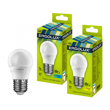 Лампа светодиодная Ergolux LED-G45-7w-E27-6K - фото в интернет-магазине Арктика
