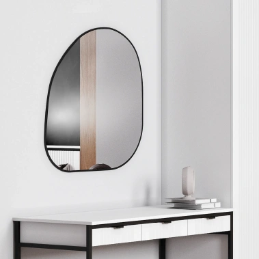 Зеркало навесное Z-14 740х795 мм с черной рамкой - Мебельград - фото в интернет-магазине Арктика