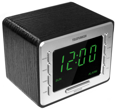 Радиочасы Telefunken TF-1508 black/silver - фото в интернет-магазине Арктика