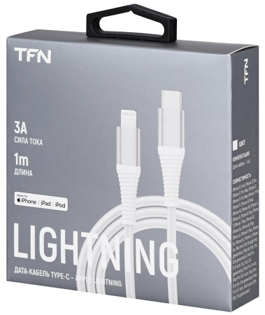 Кабель TFN Type-C-Lightning MFI 1m White (TFN-CMFLIGC1MNLWH)* - фото в интернет-магазине Арктика