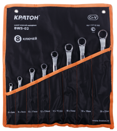Набор ключей накидных Кратон BWS-02 8 пр. - фото в интернет-магазине Арктика
