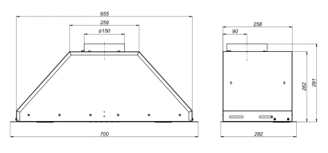 Вытяжка Elikor BOX 70П-1000-Э4Д черная - фото в интернет-магазине Арктика