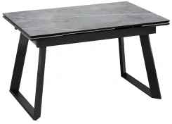 Стол обеденный "Стоун" тип 1 (черный муар/керамика матовая серый мрамор) - Три Я - каталог товаров магазина Арктика