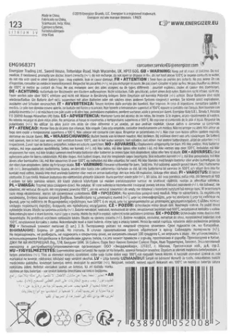 Батарейка Energizer CR123-1BL 1 шт - фото в интернет-магазине Арктика