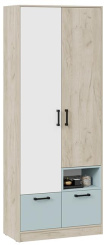 Детская "Оливер" шкаф для одежды (дуб крафт серый/белый/серо-голубой) - Три Я - каталог товаров магазина Арктика