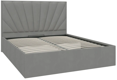 Спальня "Лео" кровать с мягкой обивкой с мех 160*200 (Мокко) - ВКДП - фото в интернет-магазине Арктика