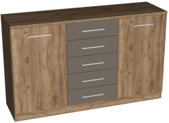 Спальня "Беата-2" комод комб 1500 (крафт табачный/мат шоколад) - Евромебель - каталог товаров магазина Арктика