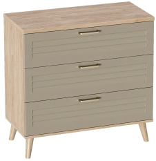 Спальня "Гавана" комод 3 ящ. (дуб натуральный светлый/светло-серый софт) - Мебельград - каталог товаров магазина Арктика