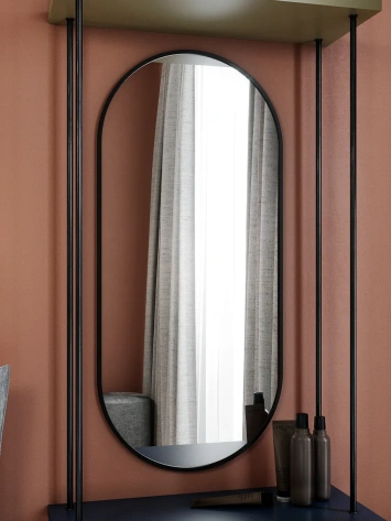 Зеркало навесное Z-16 1100х500 мм с черной рамкой - Мебельград - фото в интернет-магазине Арктика