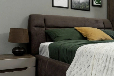 Спальня "Анри" (АН-810.28) кровать 180*200 (Давос Трюфель) - Ангстрем - фото в интернет-магазине Арктика