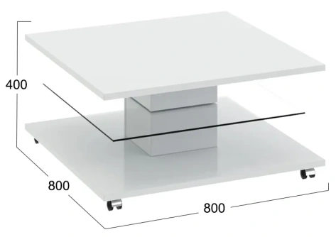 Стол журнальный "Diamond" тип 1 (белый глянец) - Три Я - фото в интернет-магазине Арктика
