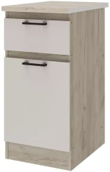 Кухня "Сан-Ремо" 454.34 Шкаф напольный с ящиком ш40 (Дуб Крафт серый/Кашемир) - Столлайн - каталог товаров магазина Арктика