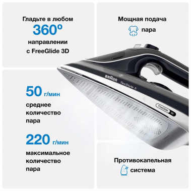 Утюг Braun SI5188BK - фото в интернет-магазине Арктика