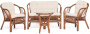 Комплект "NEW BOGOTA" (стол круг+2 кресла+диван/кор.кокос)