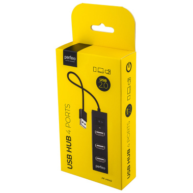 Концентратор USB 2.0 Perfeo (PF_D0798) (PF-H045) черный - фото в интернет-магазине Арктика