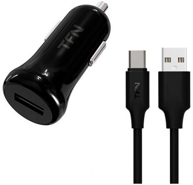 Зарядное устройство авто TFN USB+кабель Type-C 1A Black (TFN-CC1U1AUSBCBK)* - фото в интернет-магазине Арктика