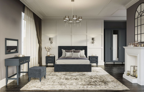 Спальня "Орландо" (ОР-177.03) шкаф для одежды (Серый уголь) - Ангстрем - фото в интернет-магазине Арктика