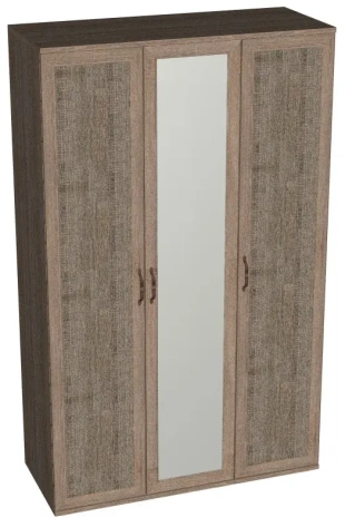 Спальня "Рандеву" S135k шкаф 3-х дверн с 1 зерк (дуб оксид) - Евромебель - фото в интернет-магазине Арктика