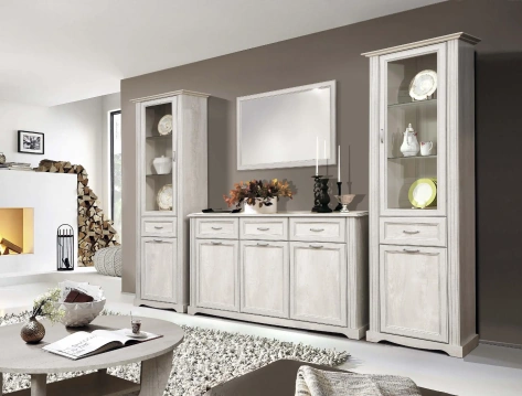 Гостиная "Сохо" (бетон пайн белый/бетон пайн белый патина) - Олмеко - фото в интернет-магазине Арктика